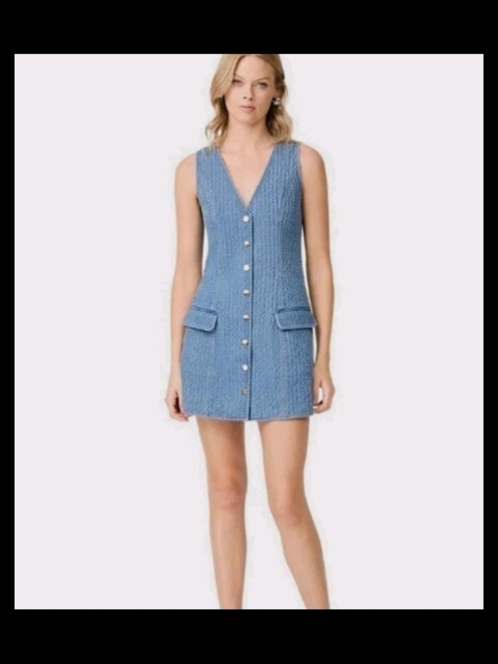Anthropologie Curaae Blue Textured Sleeveless Mini Dress NWT Sz M Orig Price$168